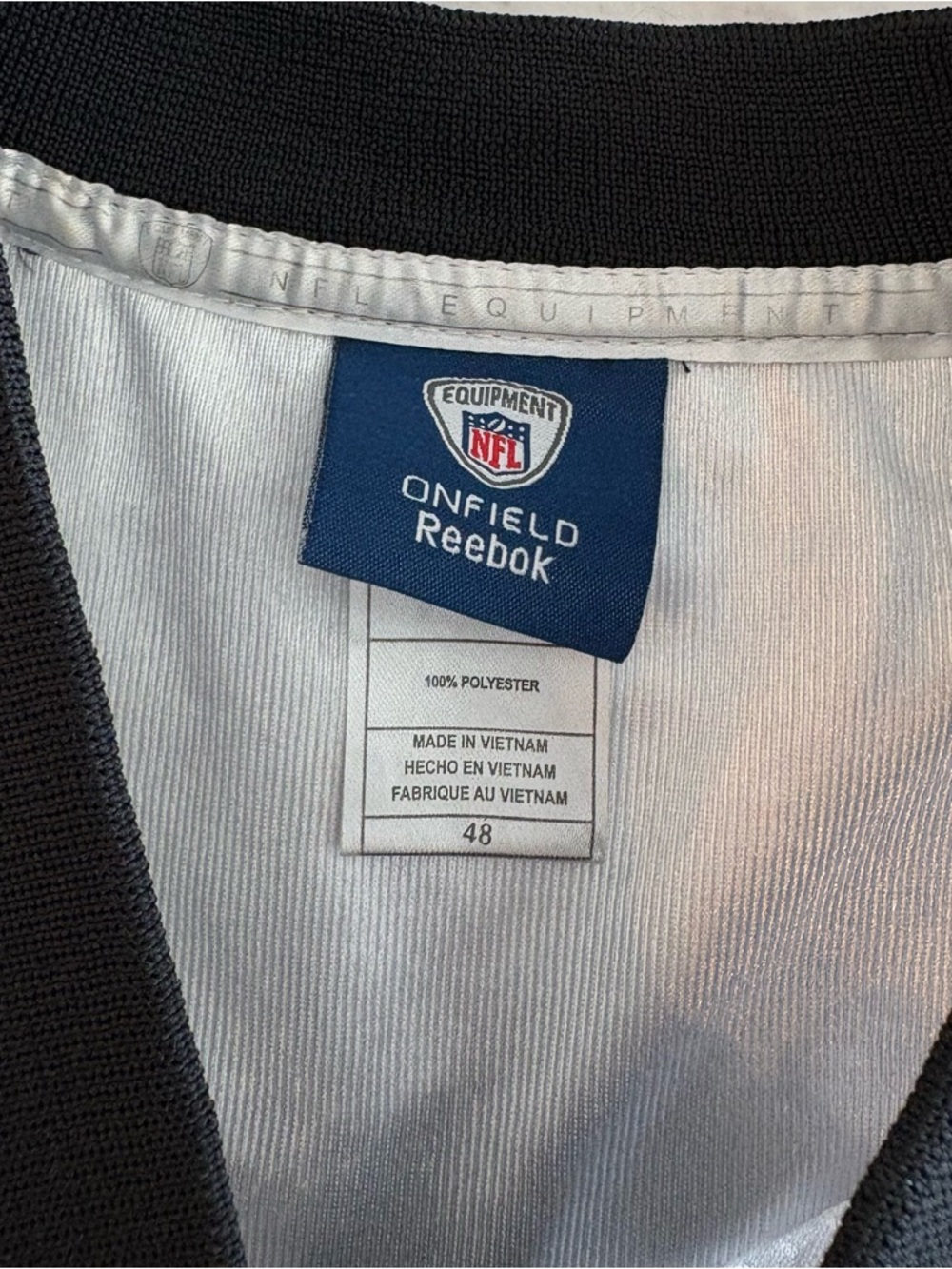 Reebok White Black and Gold #9 Football Jersey - Picture 7 of 10
